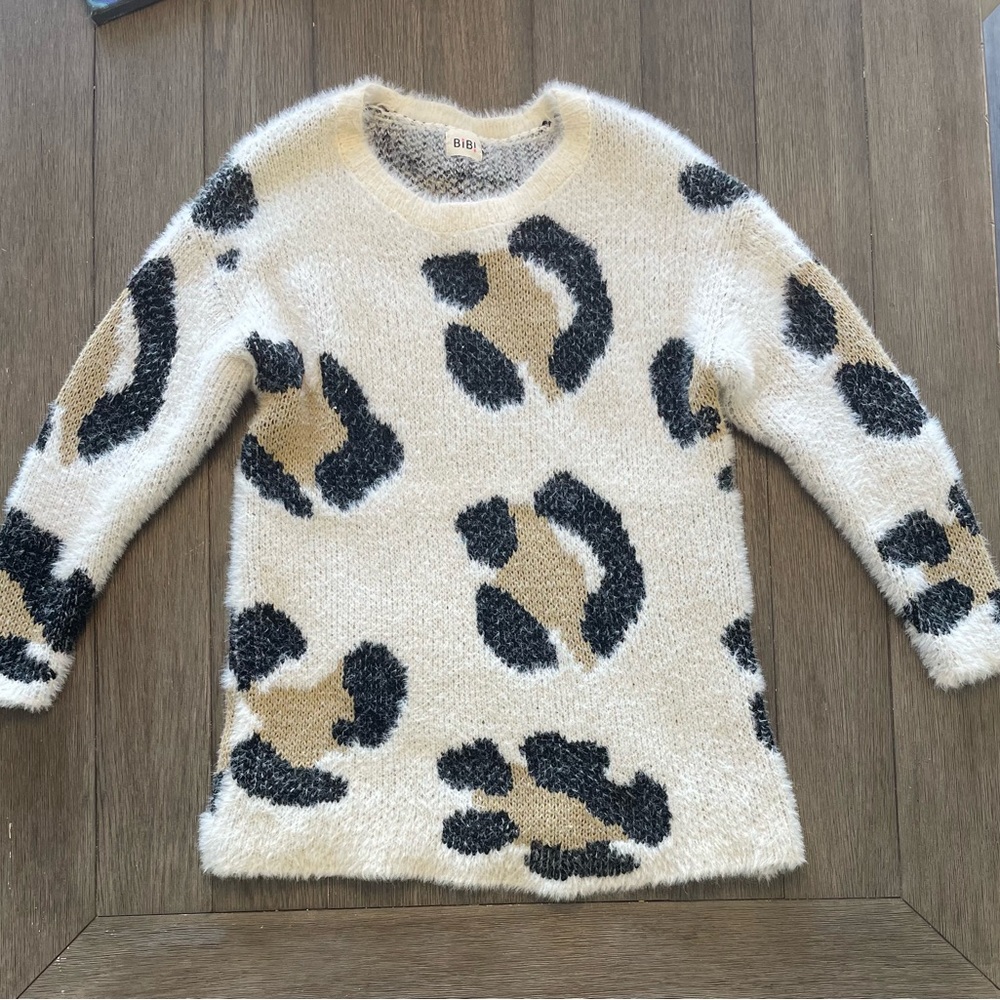 Leopard Print Sweater Ivory